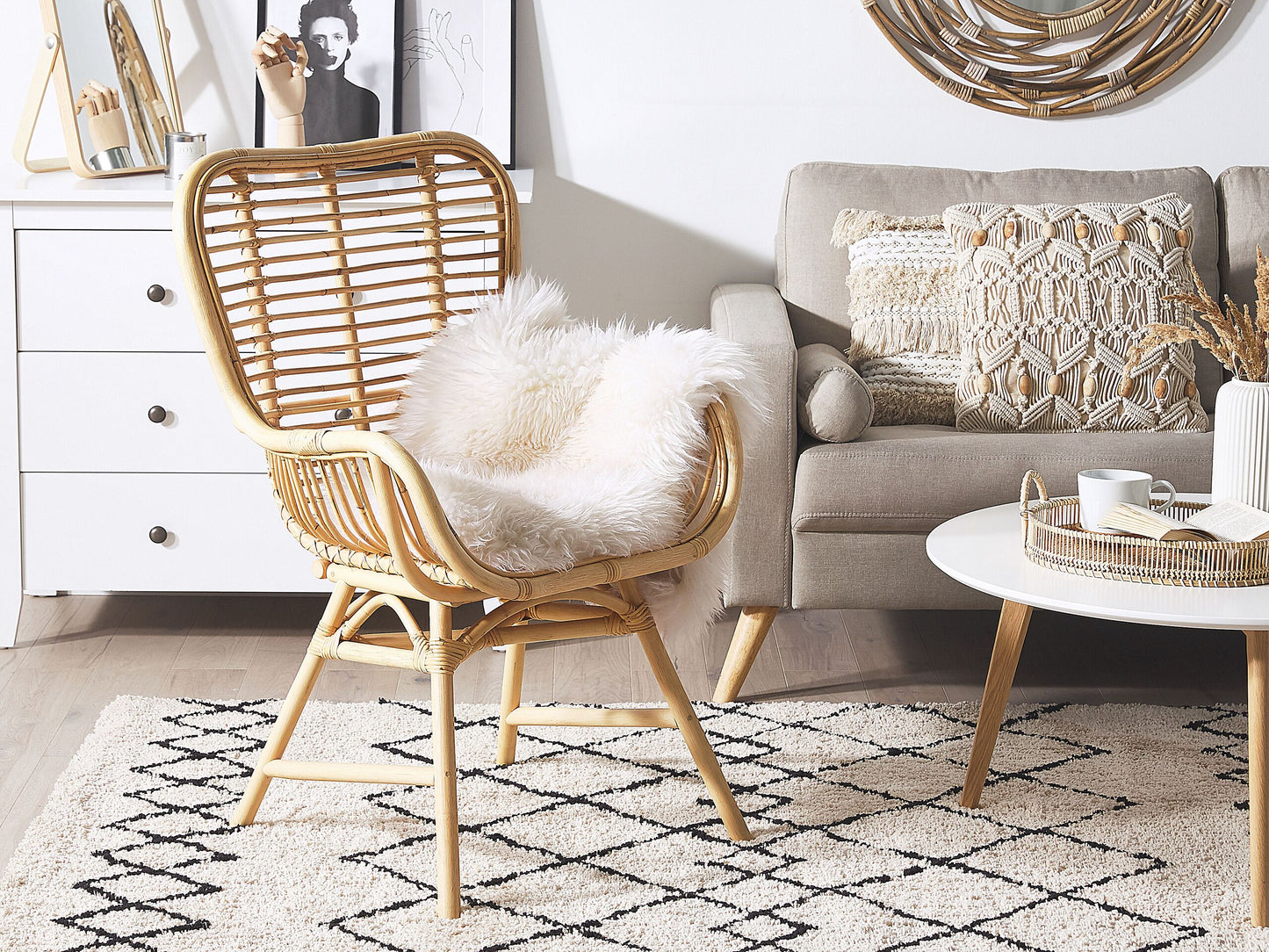 Esszimmerstuhl TOGO Rattan Naturfarben