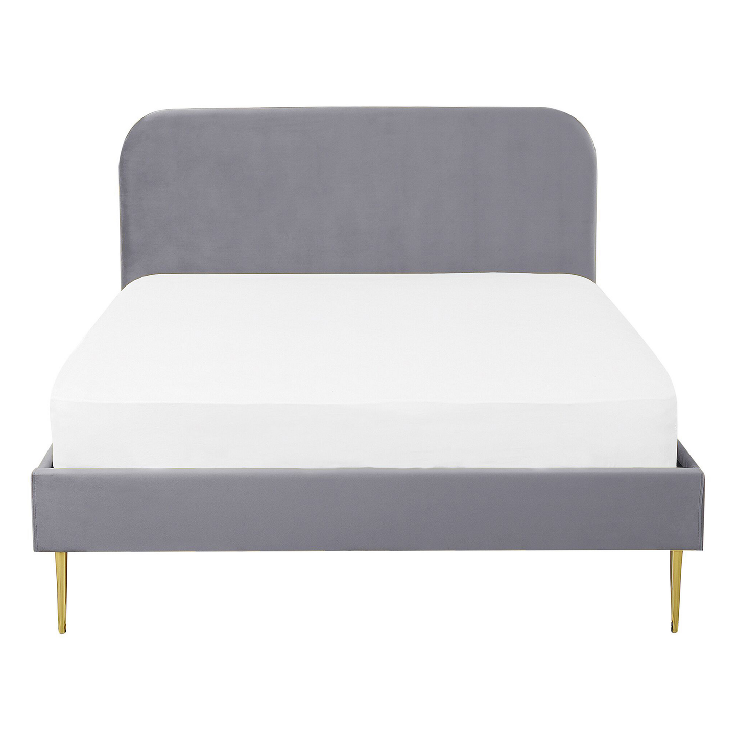 Bett mit Lattenrost Samtstoff FLAYAT 140 x 200 cm Grau