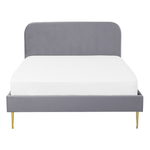 Bett mit Lattenrost Samtstoff FLAYAT 140 x 200 cm Grau