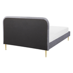 Bett mit Lattenrost Samtstoff FLAYAT 140 x 200 cm Grau