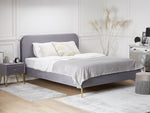 Bett mit Lattenrost Samtstoff FLAYAT 160 x 200 cm Grau