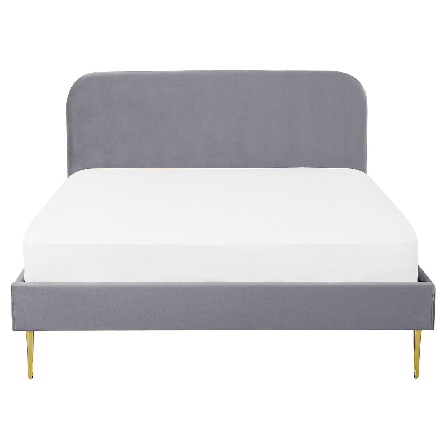 Bett mit Lattenrost Samtstoff FLAYAT 160 x 200 cm Grau