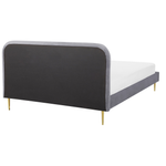 Bett mit Lattenrost Samtstoff FLAYAT 160 x 200 cm Grau