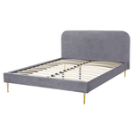Bett mit Lattenrost Samtstoff FLAYAT 160 x 200 cm Grau