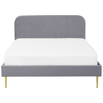 Bett mit Lattenrost Samtstoff FLAYAT 180 x 200 cm Grau