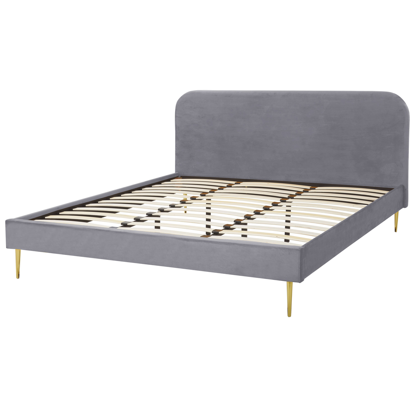Bett mit Lattenrost Samtstoff FLAYAT 180 x 200 cm Grau