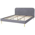 Bett mit Lattenrost Samtstoff FLAYAT 180 x 200 cm Grau
