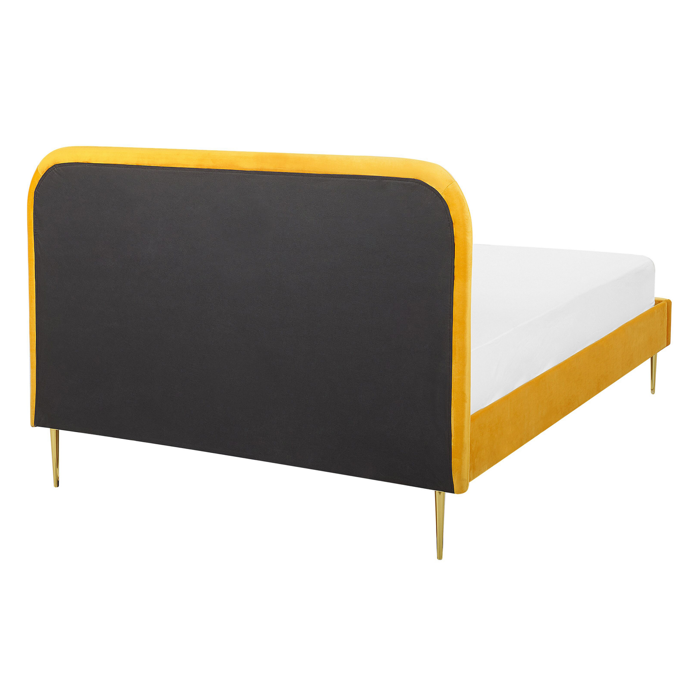 Bett mit Lattenrost Samtstoff FLAYAT 140 x 200 cm Gelb