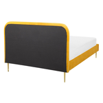 Bett mit Lattenrost Samtstoff FLAYAT 140 x 200 cm Gelb