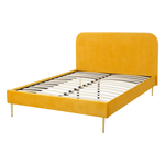 Bett mit Lattenrost Samtstoff FLAYAT 140 x 200 cm Gelb