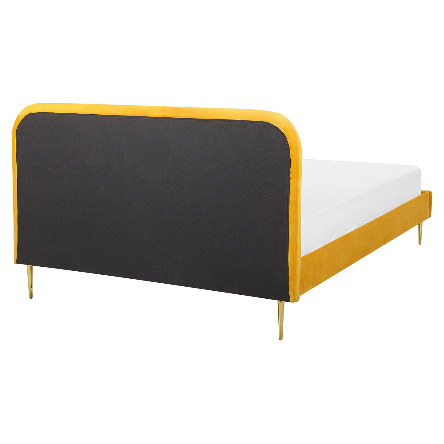 Bett mit Lattenrost Samtstoff FLAYAT 160 x 200 cm Gelb