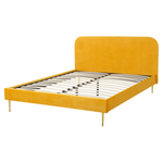 Bett mit Lattenrost Samtstoff FLAYAT 160 x 200 cm Gelb
