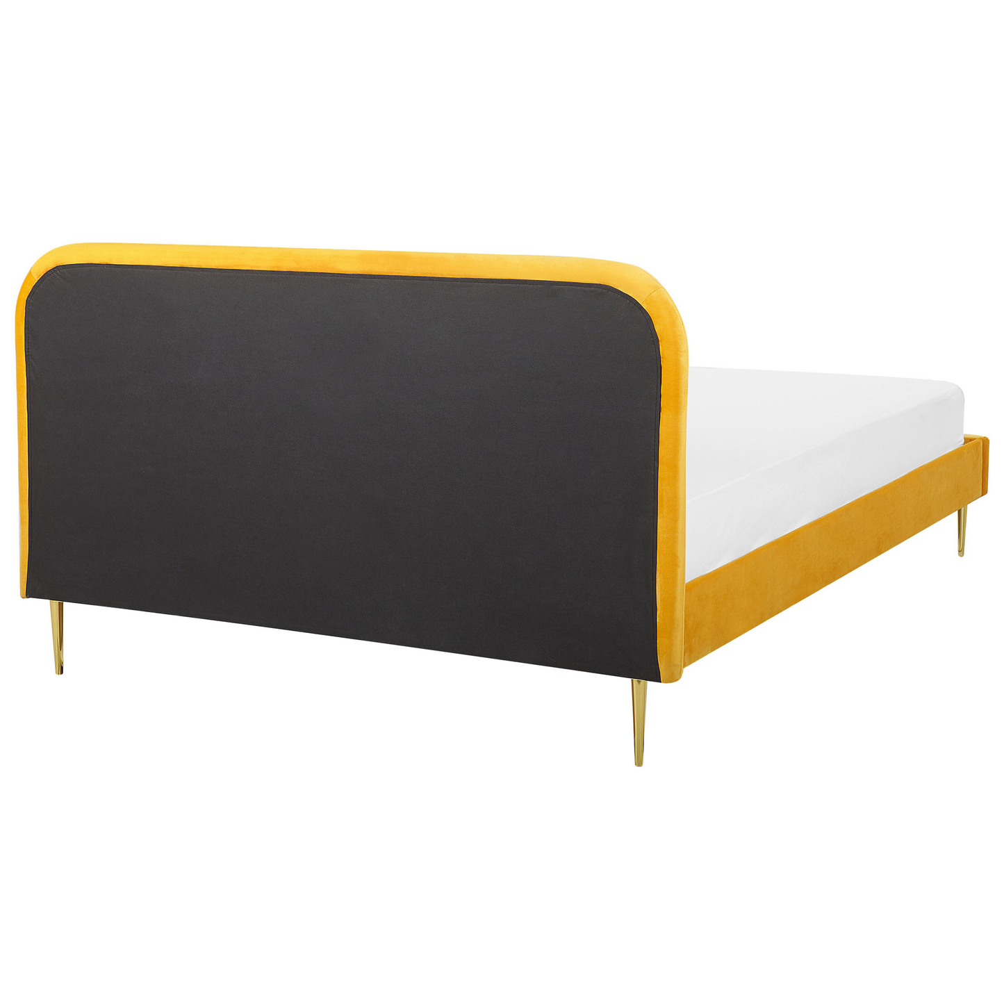 Bett mit Lattenrost Samtstoff FLAYAT 180 x 200 cm Gelb