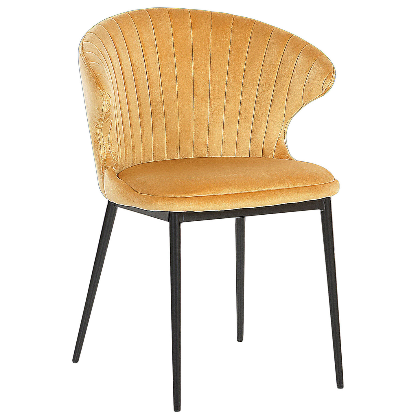 Esszimmerstuhl 2er Set AUGUSTA Samtstoff Senfgelb