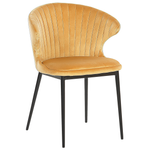 Esszimmerstuhl 2er Set AUGUSTA Samtstoff Senfgelb