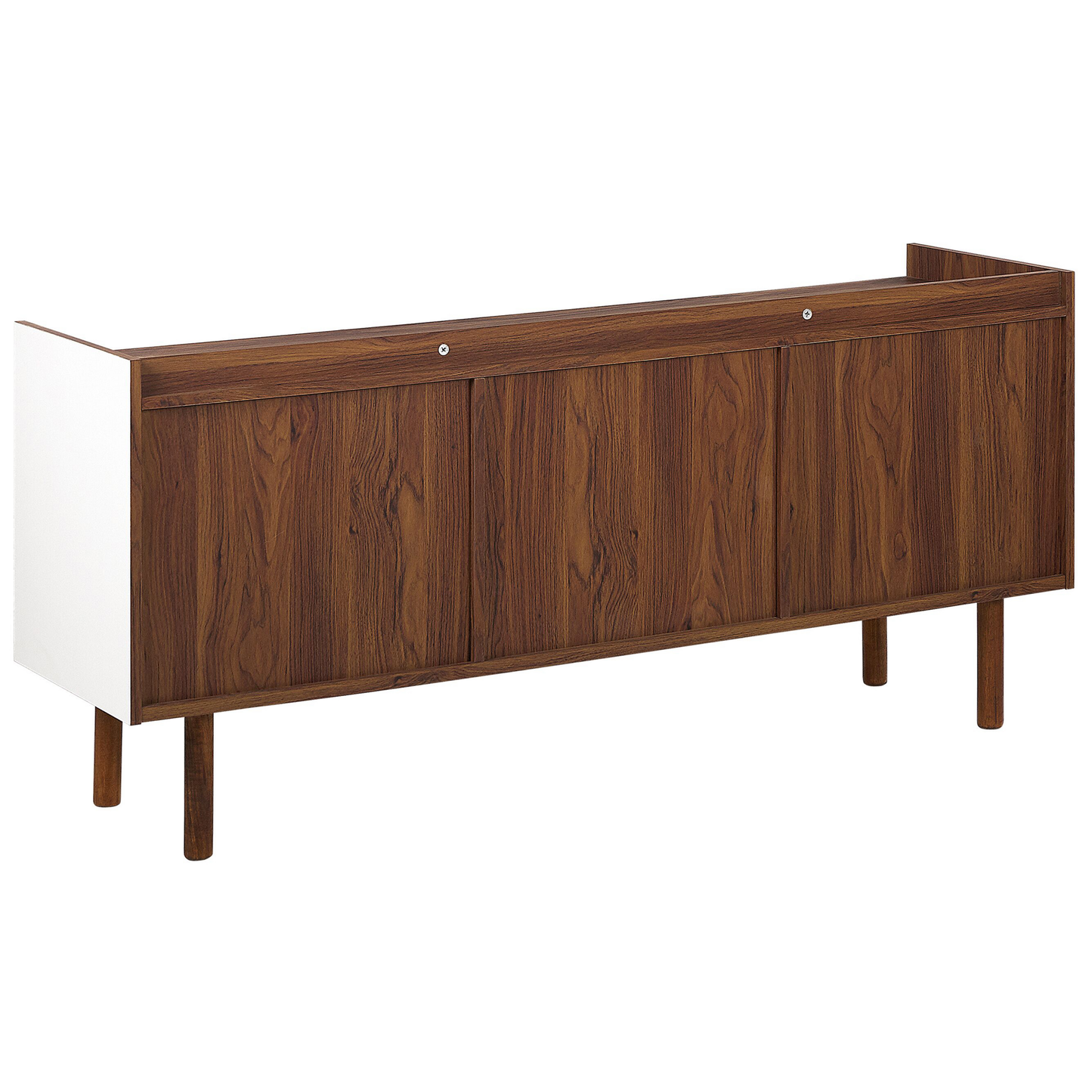 Sideboard weiss / dunkler Holzfarbton 2 Schränke 2 Schubladen MADERA