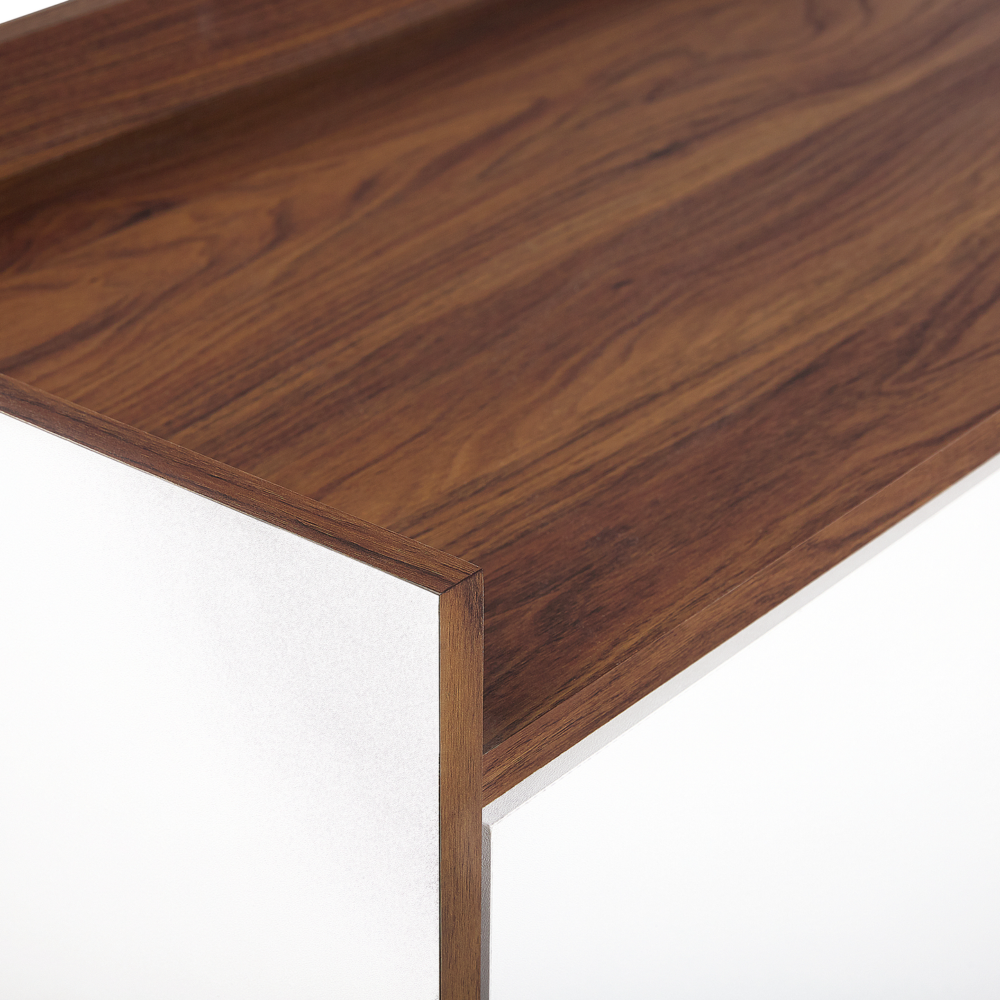 Sideboard weiss / dunkler Holzfarbton 2 Schränke 2 Schubladen MADERA