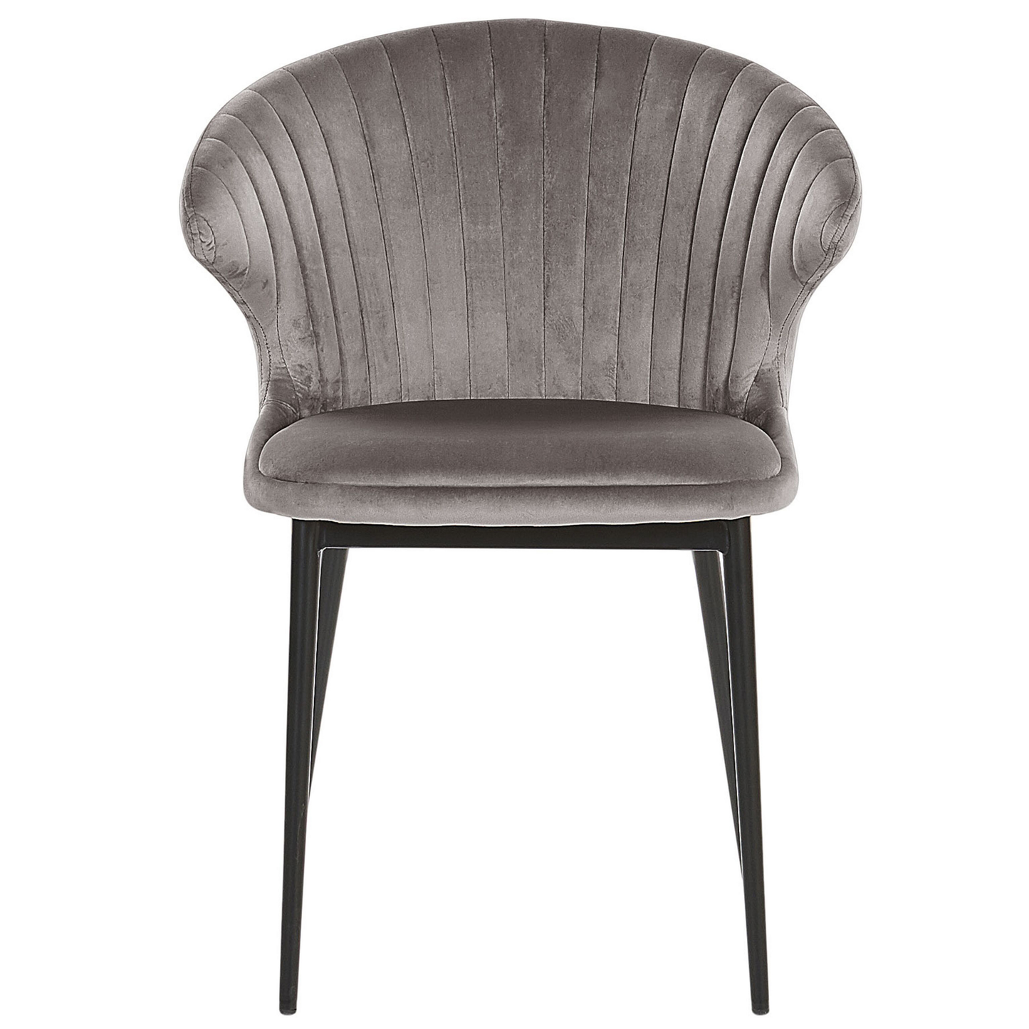 Esszimmerstuhl 2er Set AUGUSTA Samtstoff Grau