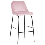 Set mit 2 Barstühlen NEKOMA Samtstoff Rosa