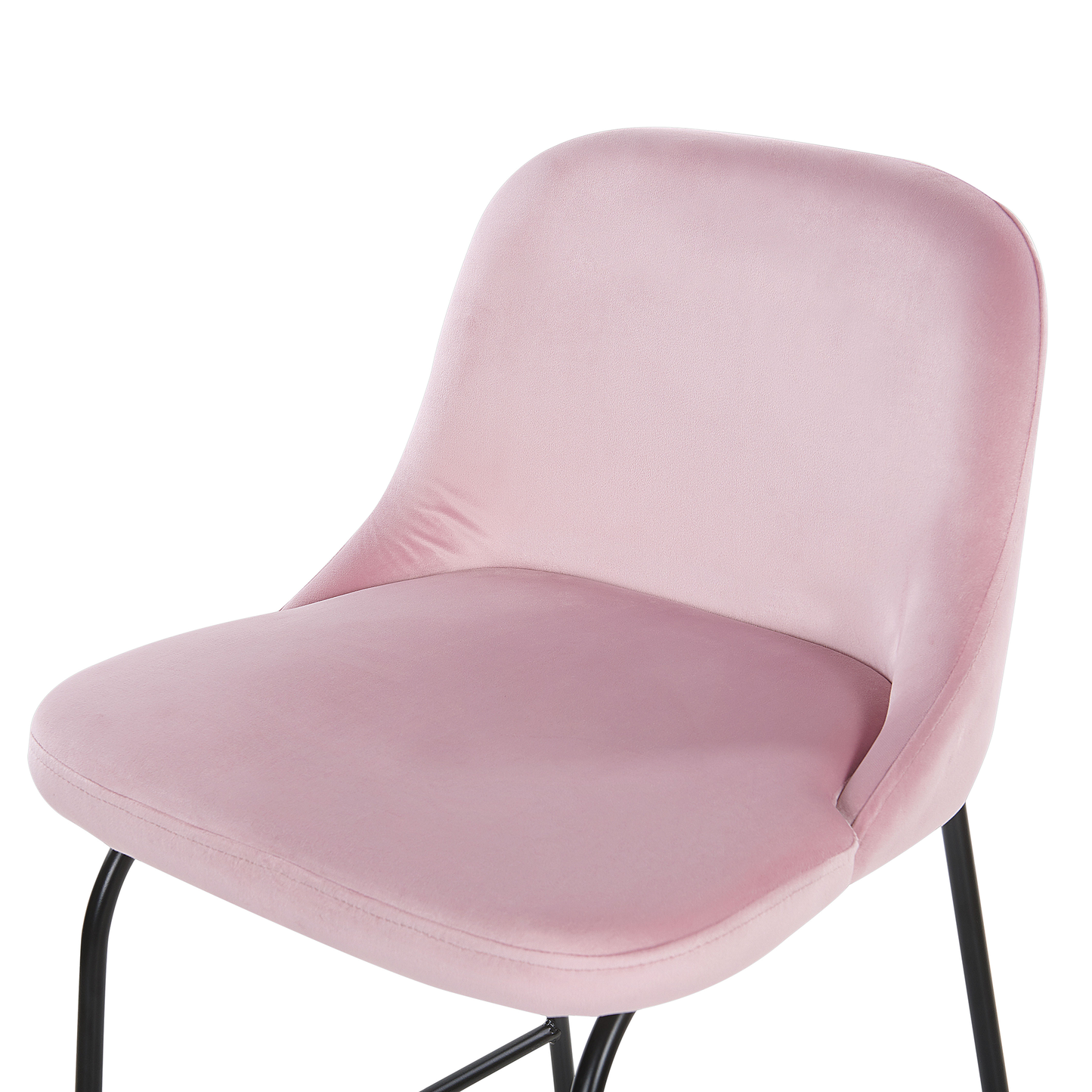 Set mit 2 Barstühlen NEKOMA Samtstoff Rosa