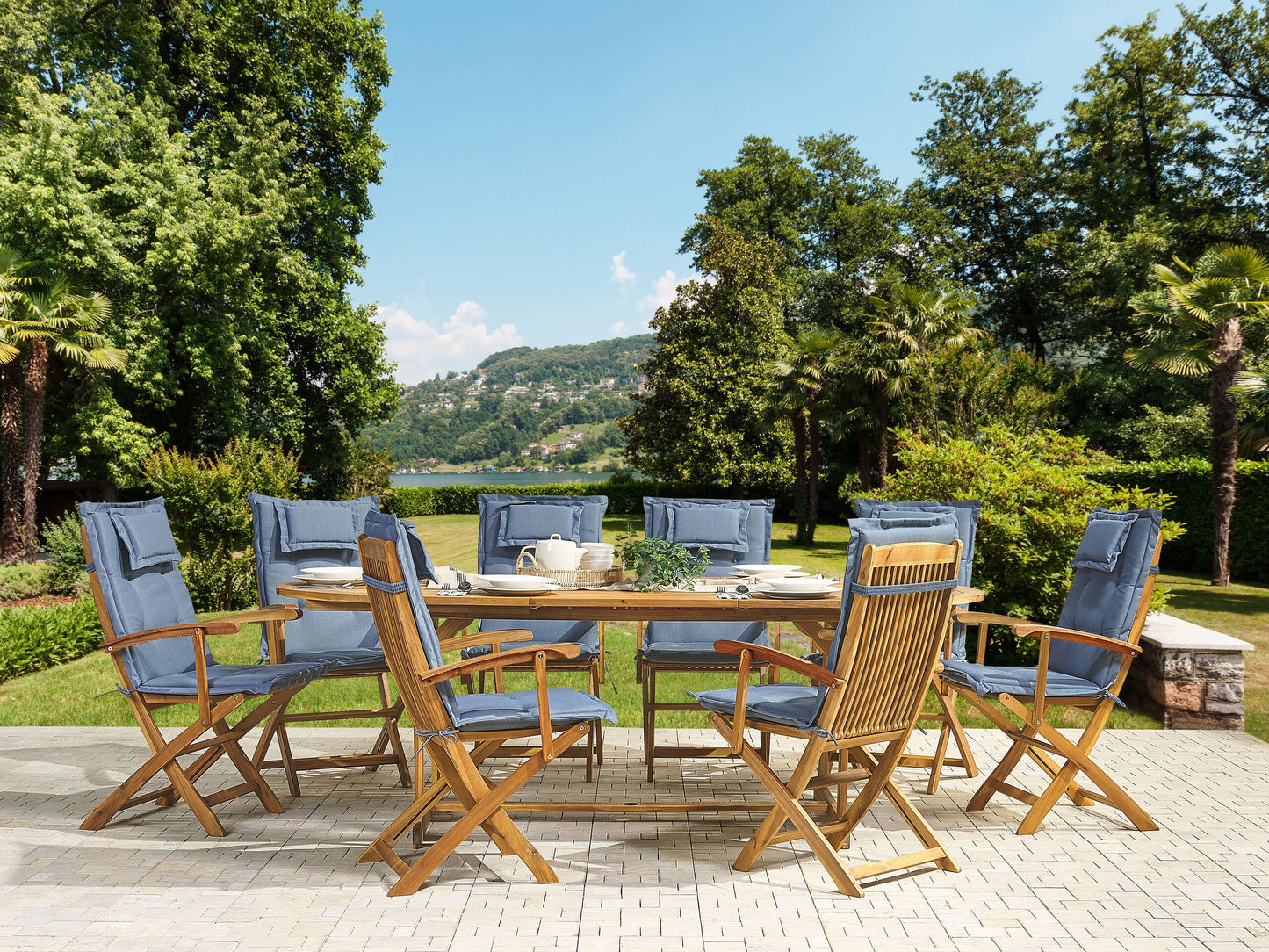 Sitzauflagen 8er Set MAUI 40 x 54 cm Blau
