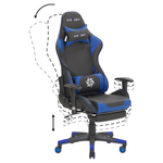 Gaming Stuhl drehbar VICTORY Kunstleder Blau
