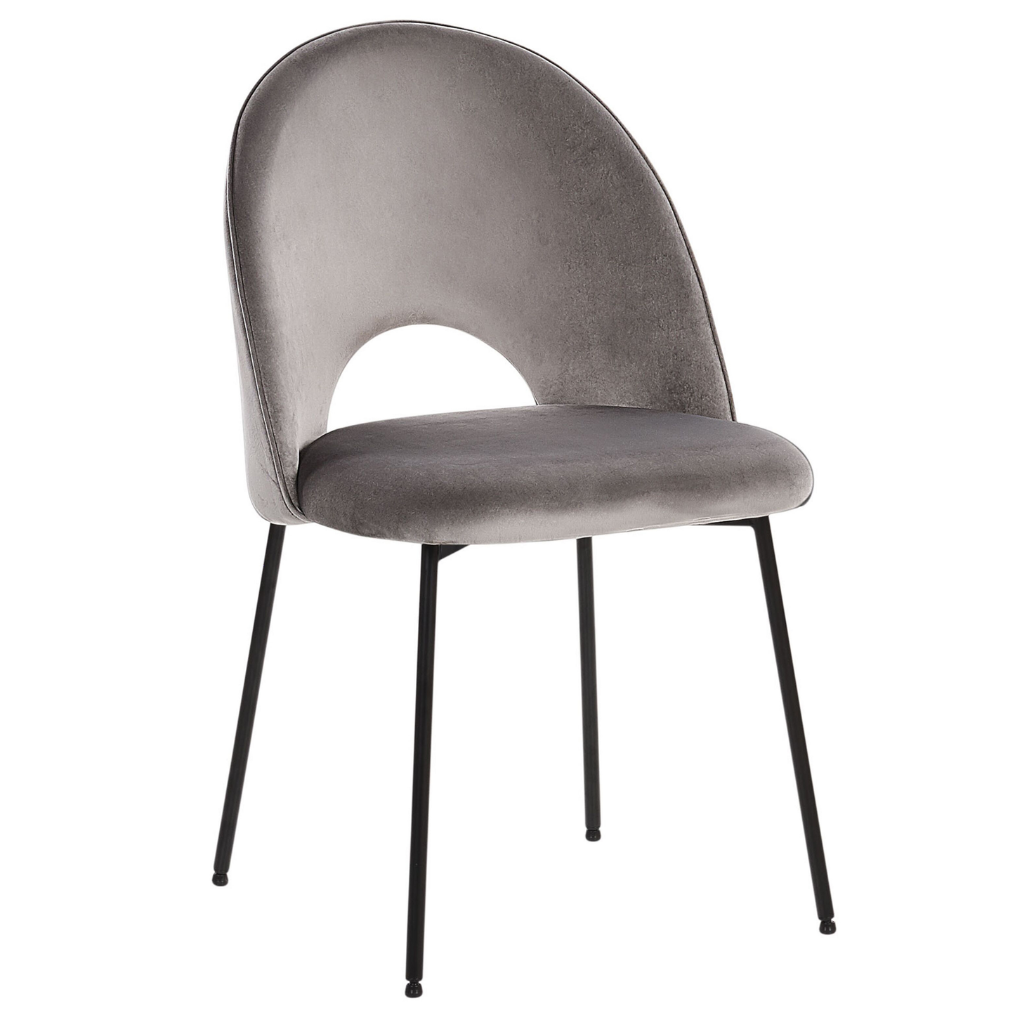 Esszimmerstuhl 2er Set COVELO Samtstoff Grau