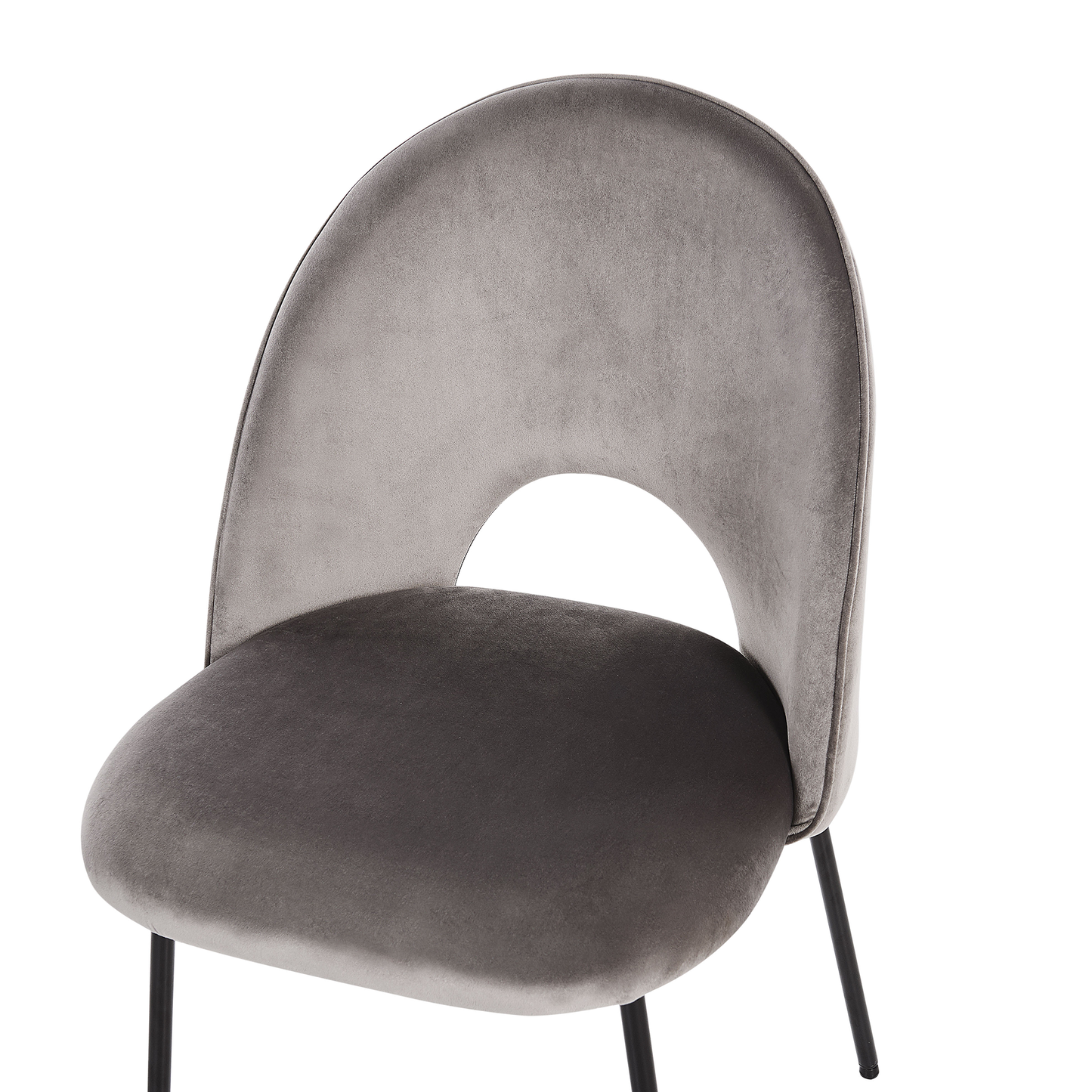 Esszimmerstuhl 2er Set COVELO Samtstoff Grau