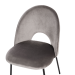 Esszimmerstuhl 2er Set COVELO Samtstoff Grau