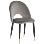 Esszimmerstuhl 2er Set MAGALIA Samtstoff Grau
