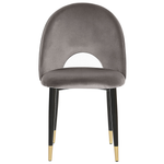 Esszimmerstuhl 2er Set MAGALIA Samtstoff Grau
