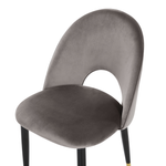 Esszimmerstuhl 2er Set MAGALIA Samtstoff Grau
