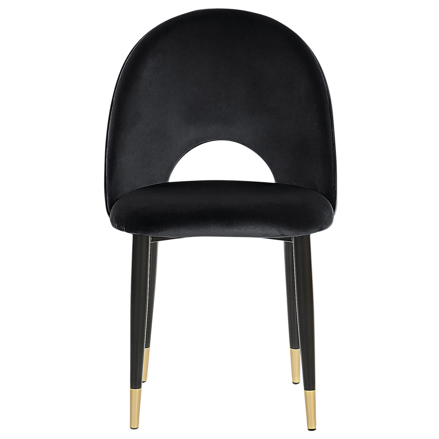 Esszimmerstuhl 2er Set MAGALIA Samtstoff Schwarz