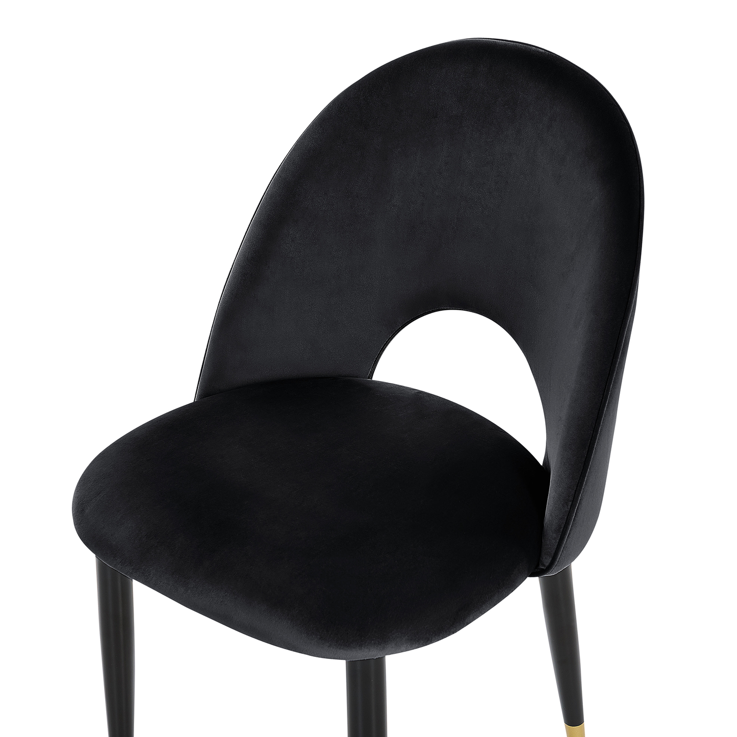 Esszimmerstuhl 2er Set MAGALIA Samtstoff Schwarz