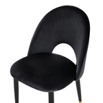 Esszimmerstuhl 2er Set MAGALIA Samtstoff Schwarz