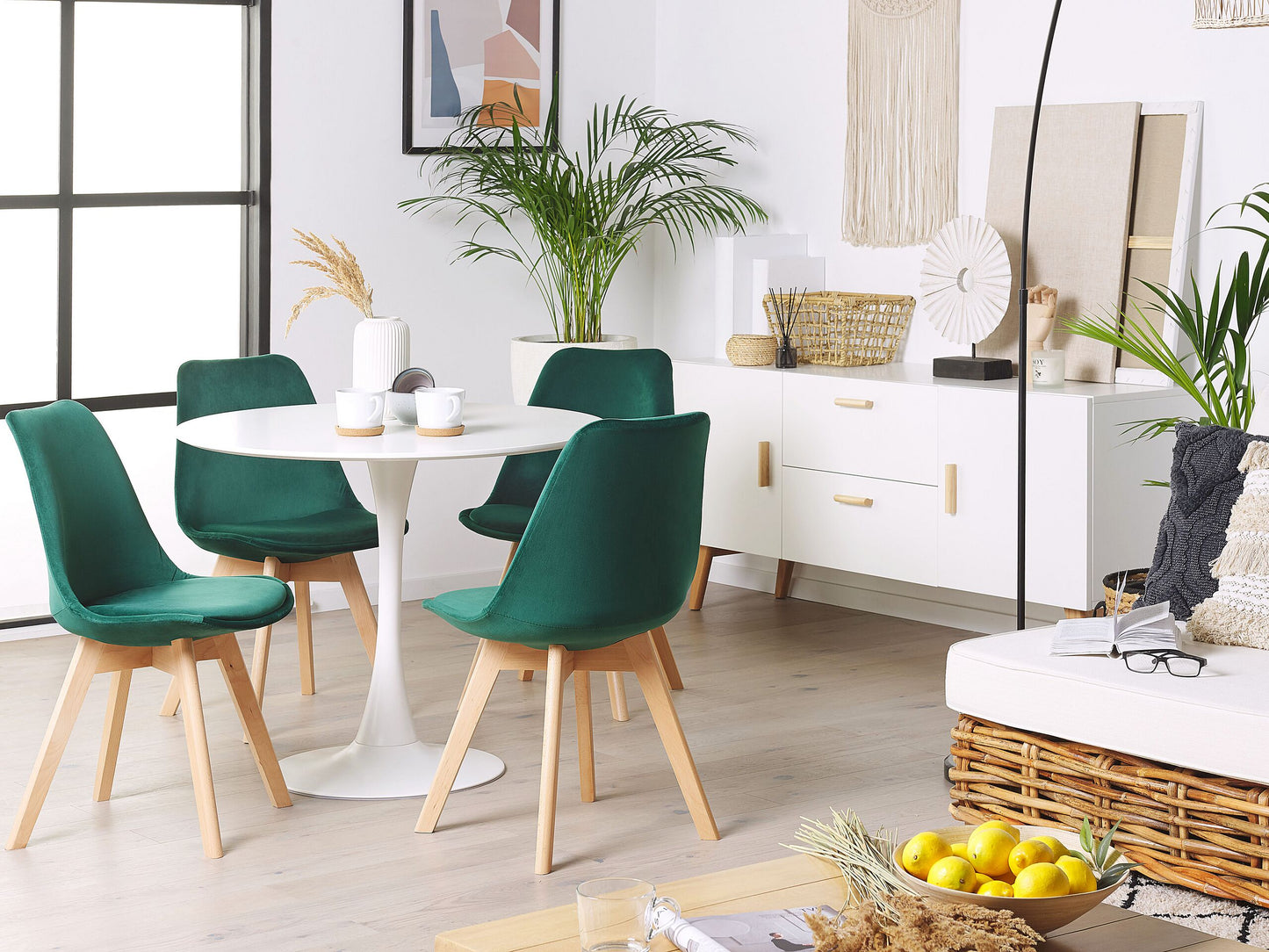Esszimmerstuhl 2er Set Samtstoff Grün DAKOTA II