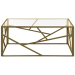 Couchtisch Glas gold rechteckig 50 x 100 cm ORLAND