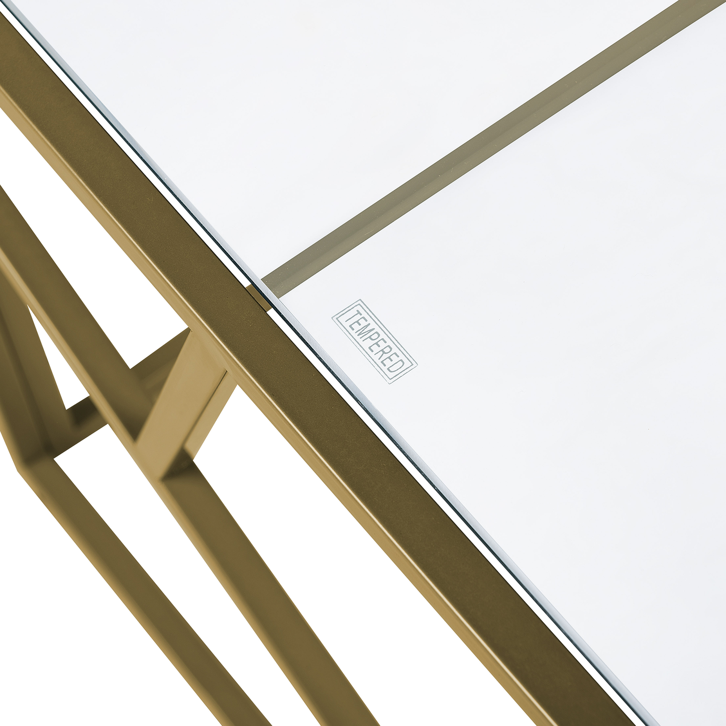 Couchtisch Glas gold rechteckig 50 x 100 cm ORLAND