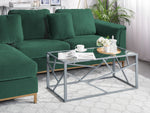 Couchtisch Glas silber rechteckig 50 x 100 cm ORLAND