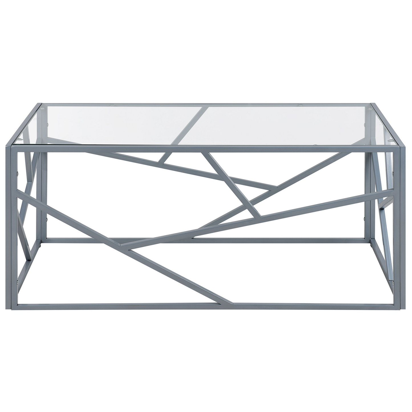 Couchtisch Glas silber rechteckig 50 x 100 cm ORLAND