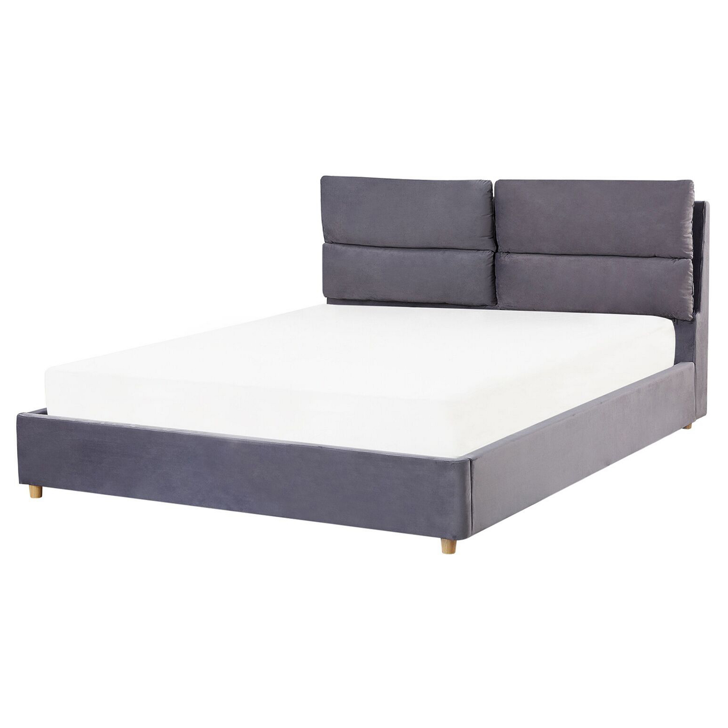 Bett mit Stauraum Samtstoff BATILLY 160 x 200 cm Grau