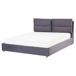 Bett mit Stauraum Samtstoff BATILLY 160 x 200 cm Grau