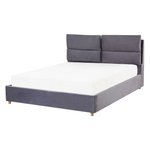 Bett mit Stauraum Samtstoff BATILLY 140 x 200 cm Grau