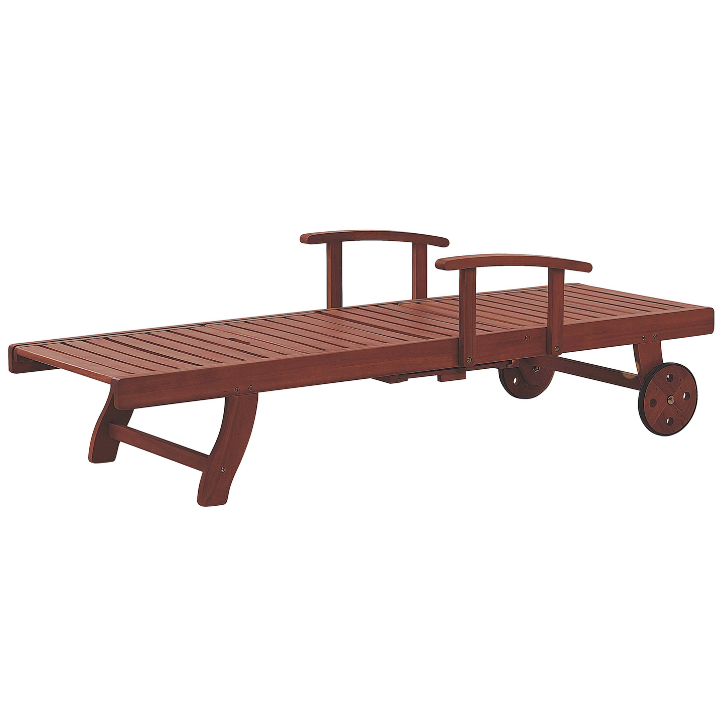 Gartenliege Akazienholz dunkelbraun rollbar TOSCANA