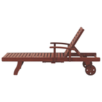 Gartenliege Akazienholz dunkelbraun rollbar TOSCANA