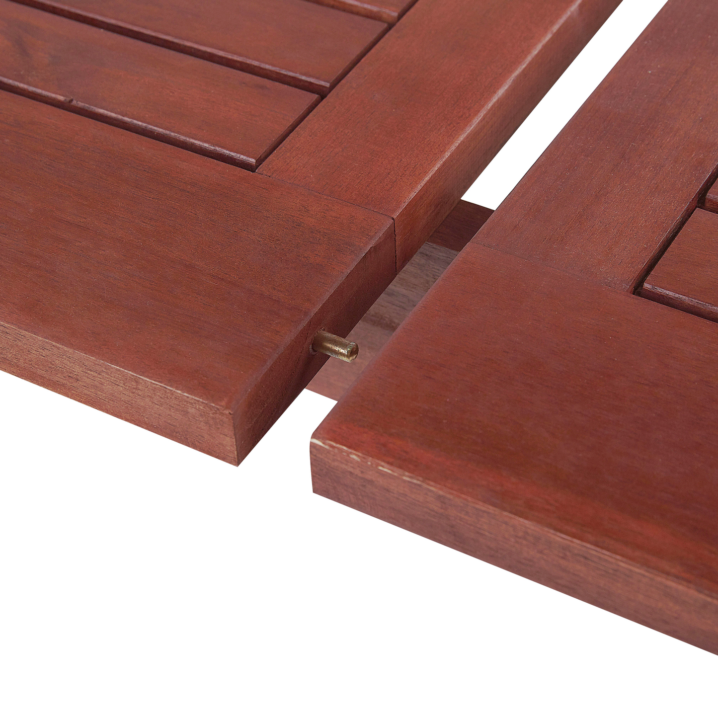 Gartentisch Set Massivholz Dunkler Holzfarbton TOSCANA