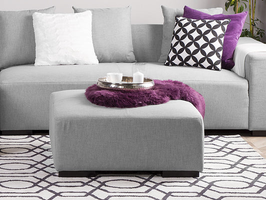 Ottomane grau quadratisch 80 x 80 cm LUNGO