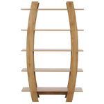 Regal heller Holzfarbton 5 Fächer ovales Design 180 cm KENER