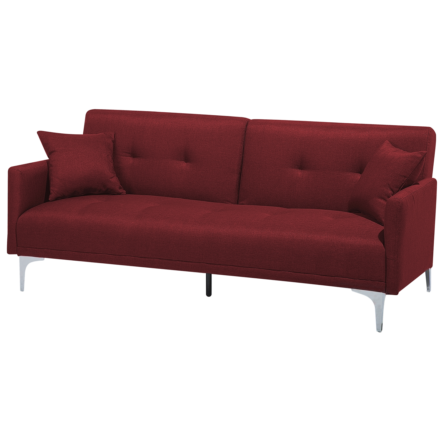 3-Sitzer Schlafsofa dunkelrot / silber LUCAN