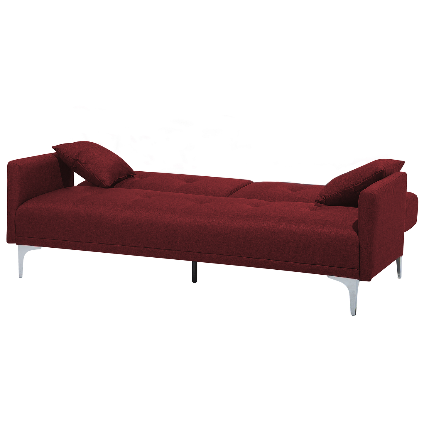 3-Sitzer Schlafsofa dunkelrot / silber LUCAN